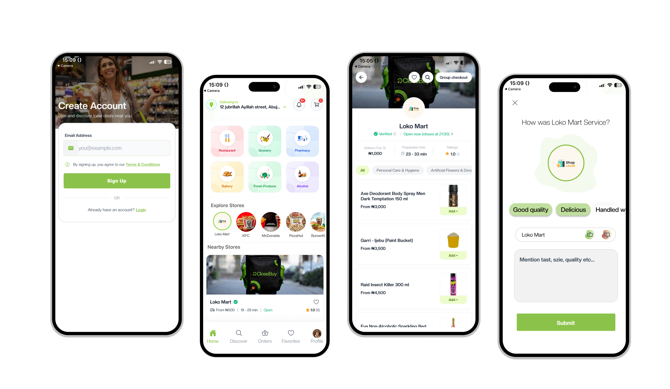 CloseBuy App Screens Preview